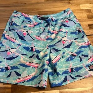 Vineyard Vines Colorful Airplane Print Swim Shorts